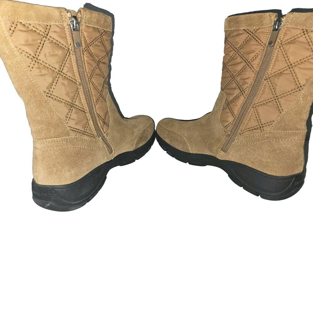 New! Lands End Womens Suede Quilted Boots All Weather Boots Size 7B Chestnut - Picture 9 of 15